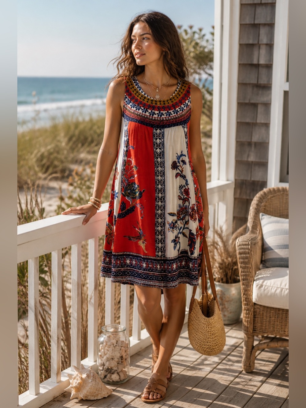 Maeve Cirque Anthropologie Sleeveless Swing Linen Blend Dress Size XS